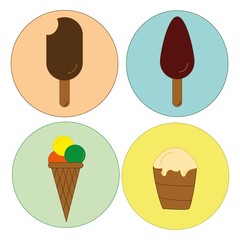 The ice cream set flat icons