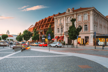 Vilnius Lithuania. View Of Didzioji Street, Ancient Showplace In