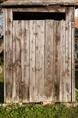 Abandoned ruins of old wooden building