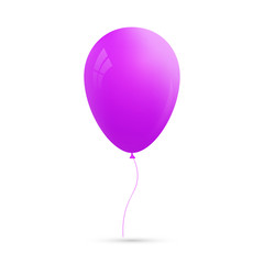 Colorful purple balloon with reflection and shiny light. Holiday decorations design