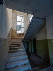 Abandoned ruins of old rock building