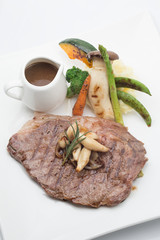 Pork Steak with Black Pepper Sauce with mash potato