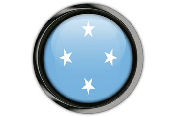 Micronesia  flag in the button pin Isolated on White Background