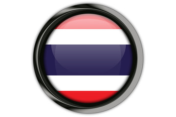 Thailand  flag in the button pin Isolated on White Background