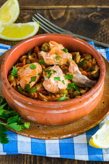 Salmon and orzo stew