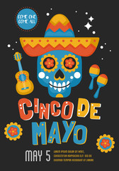 Cinco de Mayo Mexican Holiday banner, poster and party invitation design
