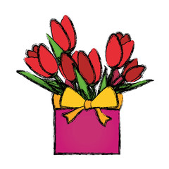 Gift box present icon vector illustration graphic design