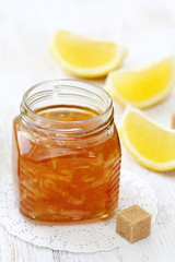 Lemon jam in jar