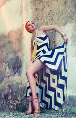 glamour woman with sexy fashion dress