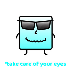Take care of your eyes. Do Not Forget To Smile. Positive Motivation Vector Design.