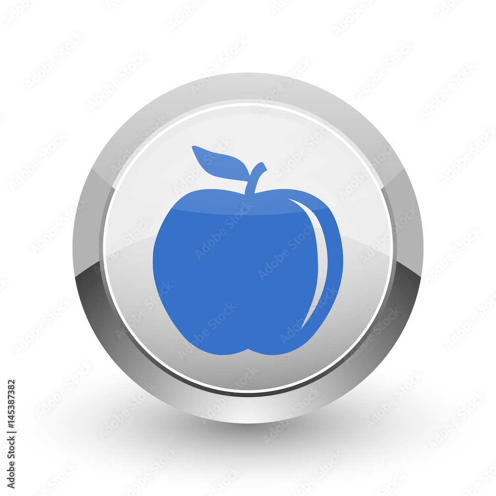 Aufkleber apple chrome border web and smartphone apps design round glossy icon.