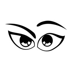 Cartoon eyes expression icon vector illustration graphic design