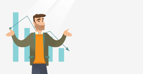 Bancrupt business man vector illustration.