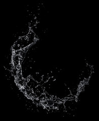 Water Splash isolated on black background