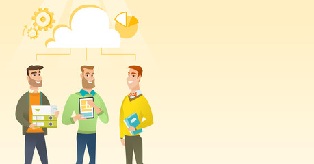 Businessmen and cloud computing technologies.