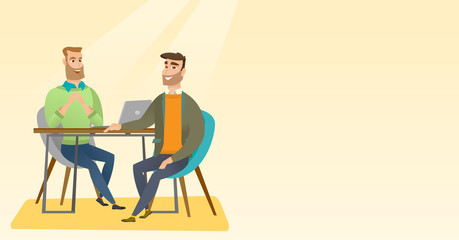 Job applicant having interview for the position.