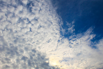 White clouds in the blue sky