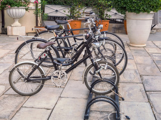 Fototapeta na wymiar The bicycle parking in public
