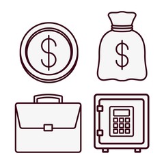 money related icons over white background. vector illustration