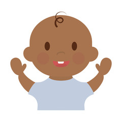 cute happy baby boy, cartoon icon over white background. colorful design. vector illustration