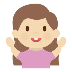 cute girl cartoon icon over white background. colorful design. vector illustration