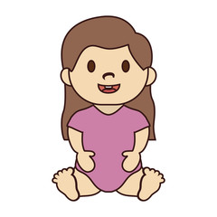 cute girl cartoon icon over white background. colorful design. vector illustration