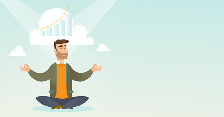 Peaceful business woman doing yoga.