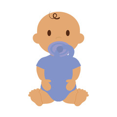 cute baby boy, cartoon icon over white background. colorful design. vector illustration