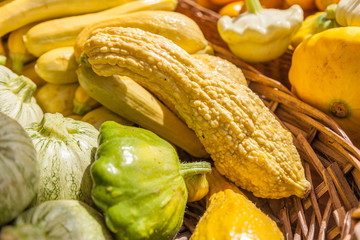textured yellow crookneck squash