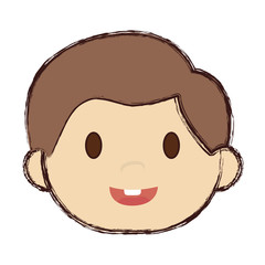 cute happy boy, cartoon icon over white background. colorful design. vector illustration