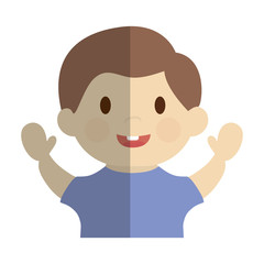 Obraz premium cute happy boy, cartoon icon over white background. colorful design. vector illustration