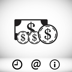 dollar money icon stock vector illustration flat design