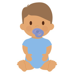 cute baby boy, cartoon icon over white background. colorful design. vector illustration