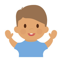 cute happy boy, cartoon icon over white background. colorful design. vector illustration