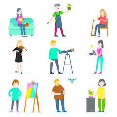 Fototapeta premium Adult People Hobbies Set