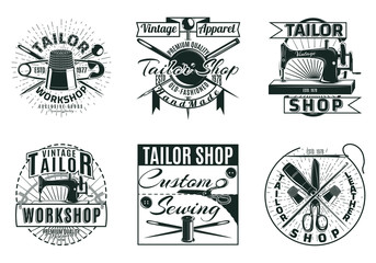 Vintage Tailor Workshop Labels Set