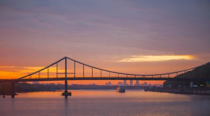 Wall murals Kiev Dawn in kiev with a view of the Dnieper