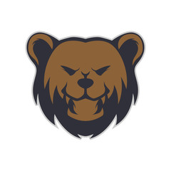 Grizzly bear head mascot