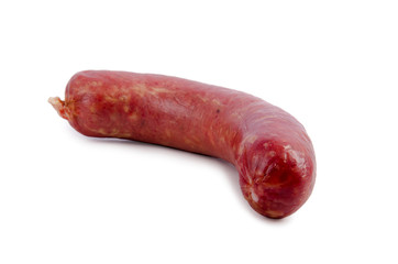 Smoked sausage isolated on white background