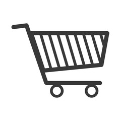 shopping cart icon over white background. vector illustration