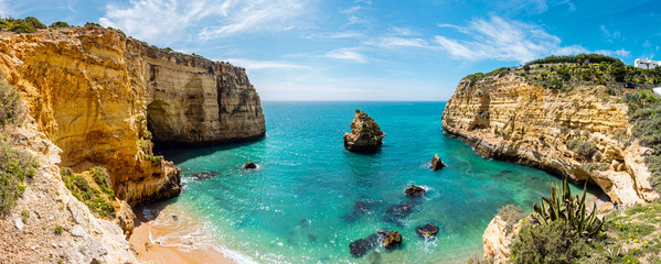 Fototapeta Meeresbucht, Praia do Vale Covo, Küste an der Algarve, Atlantik, Portugal obraz