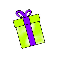 gift box icon over white background. colorful design. vector illustration