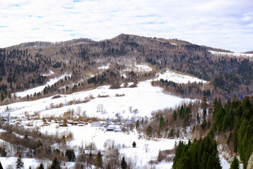 Beautiful landscape at resort on winter day