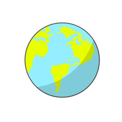 earth planet icon over white background. colorful design. vector illustration