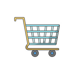 shopping cart icon over white background. vector illustration