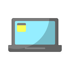 laptop computer icon over white background. colorful design. vector illustration