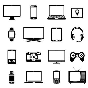 Electronic gadgets icons