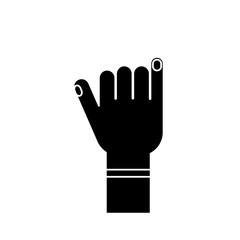 human hand icon over white background. vector illustration