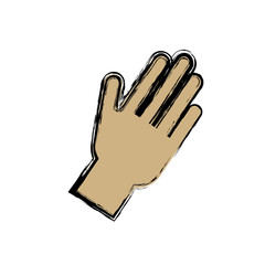 human hand icon over white background. colorful design. vector illustration
