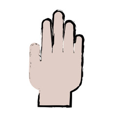human hand icon over white background. colorful design. vector illustration